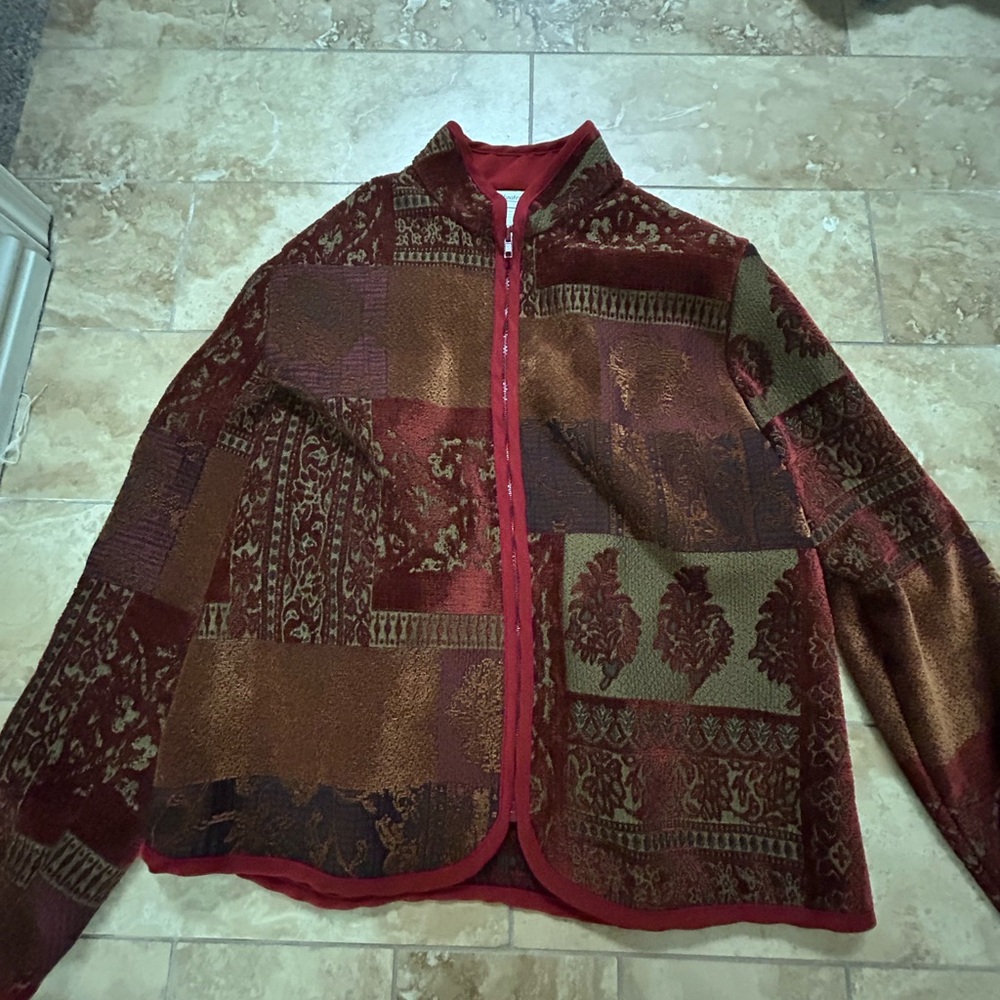 Coldwater Creek Multicolor Patchwork Jacket With … - image 7